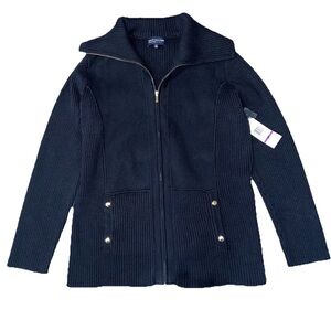 Jones New York Cardigan Sweater 2X Black NWT Heavy Vtg Very Warm